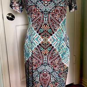 London Times multi colored print size 8 dress